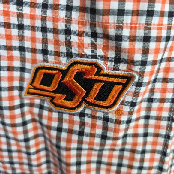 Mens Campus Specialties Oklahoma State University Checkered Shirt Button Up XL - Picture 2 of 9